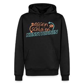 Essen Schlafen Kunstturnen - Männer Premium Bio Hoodie - Schwarz - Vorne - Nico (187cm)