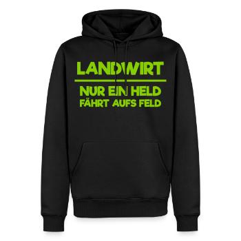 Landwirt Shirt - Lustiges Bauer Bäuerin Geschenk - Männer Premium Bio Hoodie - Schwarz - Vorne - Nico (187cm)