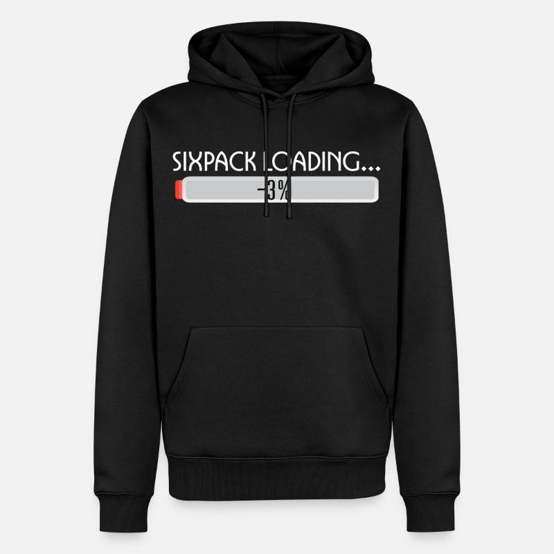 SIXPACK LOADING-2 - Männer Premium Bio Hoodie - Schwarz