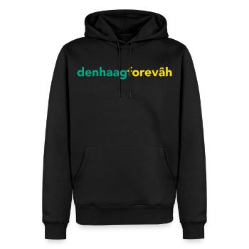 denhaagforevâh - Sweat à capuche Premium bio Homme - noir - Devant - Nico (187cm)