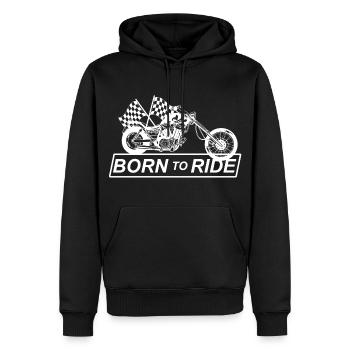 Né pour Motor Racing - Sweat à capuche Premium bio Homme - noir - Devant - Nico (187cm)