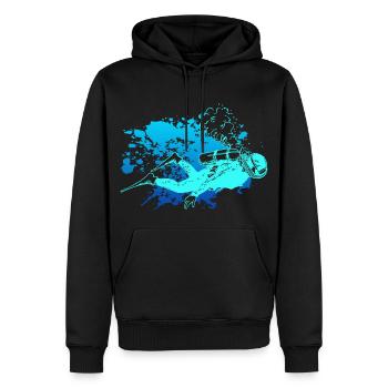 Diver - Men’s Premium Organic Hoodie - black - Front - Nico (187cm)