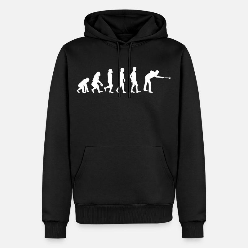Evolution Billard - Männer Premium Bio Hoodie - Schwarz