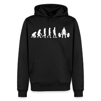 Evolution Weight Lifting - Männer Premium Bio Hoodie - Schwarz - Vorne - Nico (187cm)