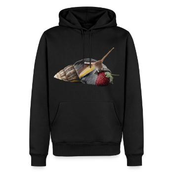 escargot géant achatina fulica - Sweat à capuche Premium bio Homme - noir - Devant - Nico (187cm)