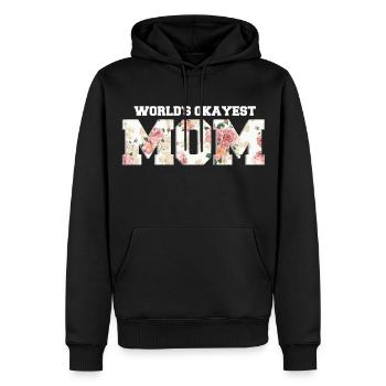 World's Okayest Mom - Sweat à capuche Premium bio Homme - noir - Devant - Nico (187cm)