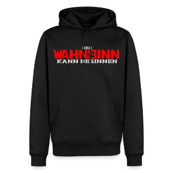 Der Wahnsinn - Männer Premium Bio Hoodie - Schwarz - Vorne - Nico (187cm)