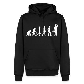 Evolution du bois / BOIS / - Sweat à capuche Premium bio Homme - noir - Devant - Nico (187cm)