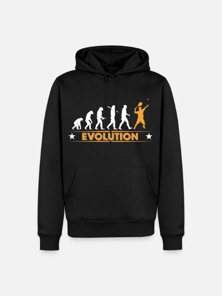 Tennis Evolution - orange/weiss - Men’s Premium Organic Hoodie - black