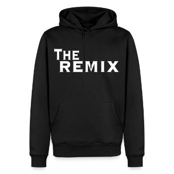 Der Remix - Männer Premium Bio Hoodie - Schwarz - Vorne - Nico (187cm)