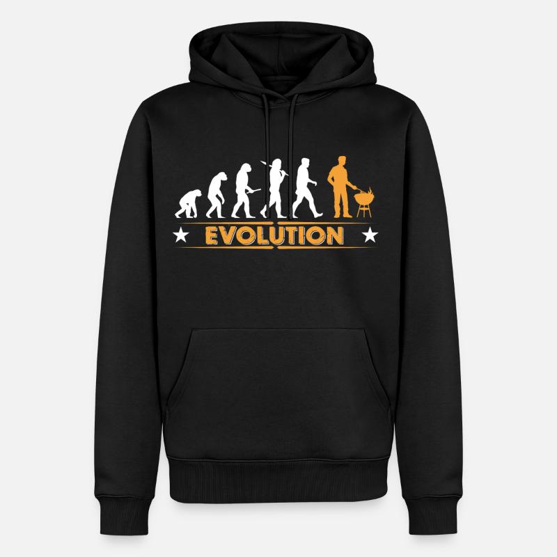 Barbecue - Grillmeister - Evolution - Männer Premium Bio Hoodie - Schwarz