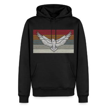 Adler Falke Vogel Tier Vintage fliegen Geschenk - Männer Premium Bio Hoodie - Schwarz - Vorne - Nico (187cm)