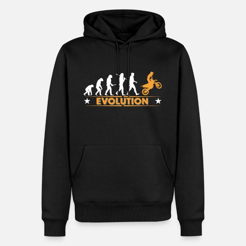 Motocross Evolution - orange/weiss - Sweat à capuche Premium bio Homme - noir