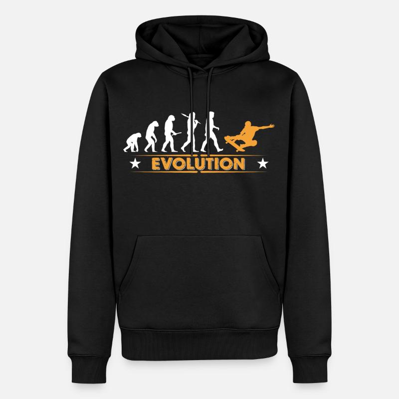 Skateboard Evolution - orange/weiss - Sweat à capuche Premium bio Homme - noir
