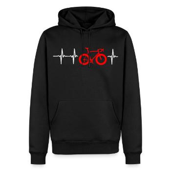 J’aime mon hobby - vélo - Sweat à capuche Premium bio Homme - noir - Devant - Nico (187cm)