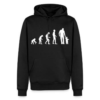 Vater Evolution Vaterschaft Tochter Sohn Geschenk - Männer Premium Bio Hoodie - Schwarz - Vorne - Nico (187cm)