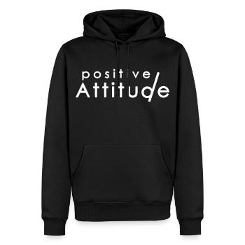 Positive ATTITUDE 1 - Sweat à capuche Premium bio Homme - noir - Devant - Nico (187cm)