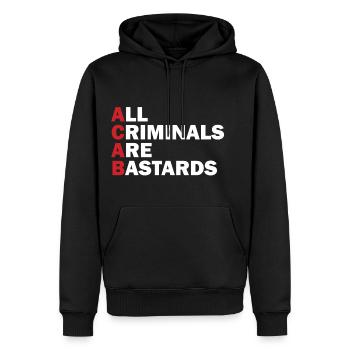 Tous les criminels sont des bâtards - Sweat à capuche Premium bio Homme - noir - Devant - Nico (187cm)