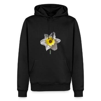Daffodil - Men’s Premium Organic Hoodie - black - Front - Nico (187cm)