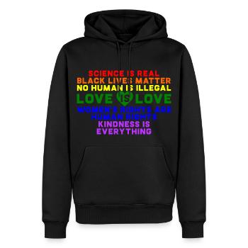 L'amour est l'amour Gay Pride LGBT Flag LGBTQ - Sweat à capuche Premium bio Homme - noir - Devant - Nico (187cm)