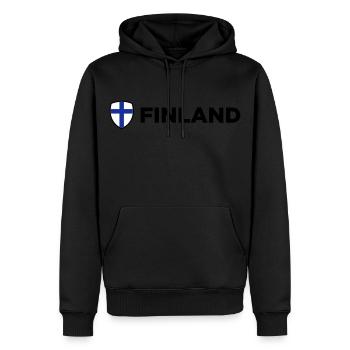 Drapeau national de la Finlande - Sweat à capuche Premium bio Homme - noir - Devant - Nico (187cm)