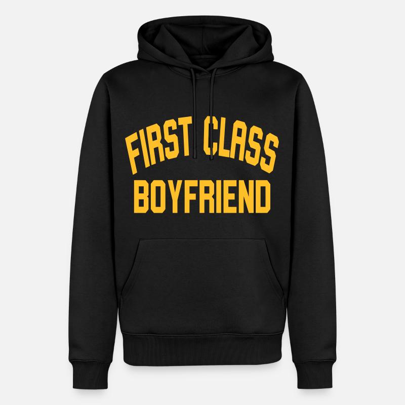 First Class Boyfriend - Männer Premium Bio Hoodie - Schwarz