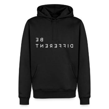 be different - Men’s Premium Organic Hoodie - black - Front - Nico (187cm)