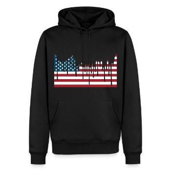 USA FLAG Tee Shirts - Sweat à capuche Premium bio Homme - noir - Devant - Nico (187cm)