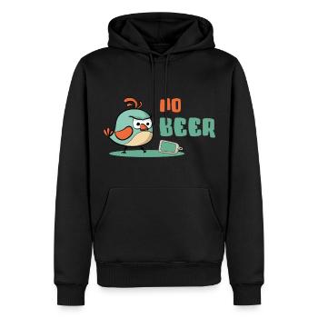 No Beer / Kein Bier / genervter Schluckspecht - Männer Premium Bio Hoodie - Schwarz - Vorne - Nico (187cm)
