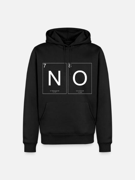 NO - NITROGENIC OXYGENIUM (WHITE) - Men’s Premium Organic Hoodie - black