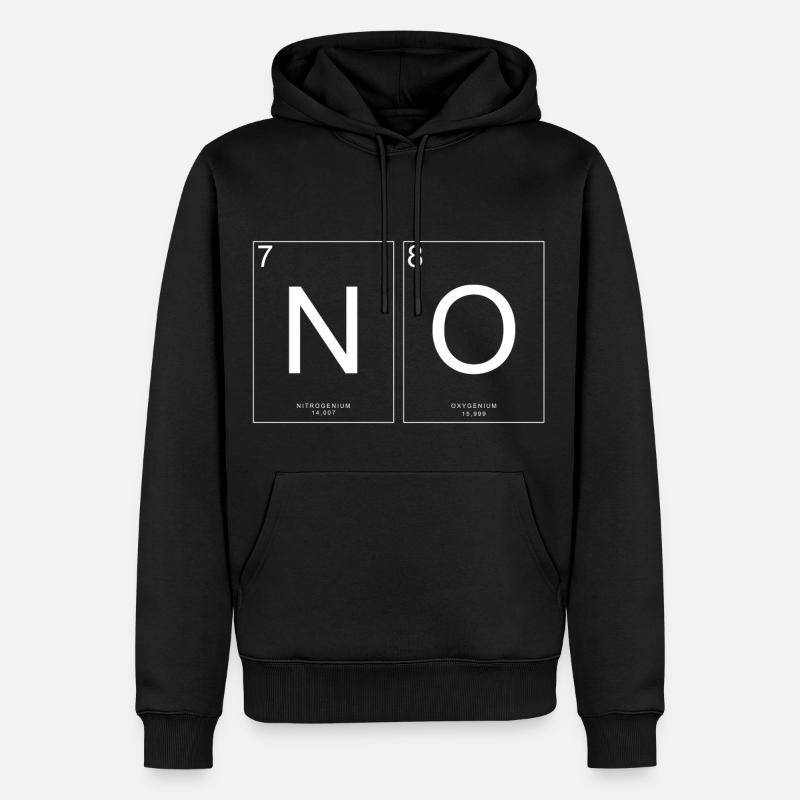 NO - NITROGENIC OXYGENIUM (WHITE) - Men’s Premium Organic Hoodie - black