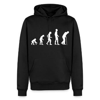 Rentner Rente Pension Opa Oma Evolution Geschenk - Männer Premium Bio Hoodie - Schwarz - Vorne - Nico (187cm)