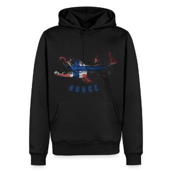 SALMON nor - Männer Premium Bio Hoodie - Schwarz - Vorne - Nico (187cm)