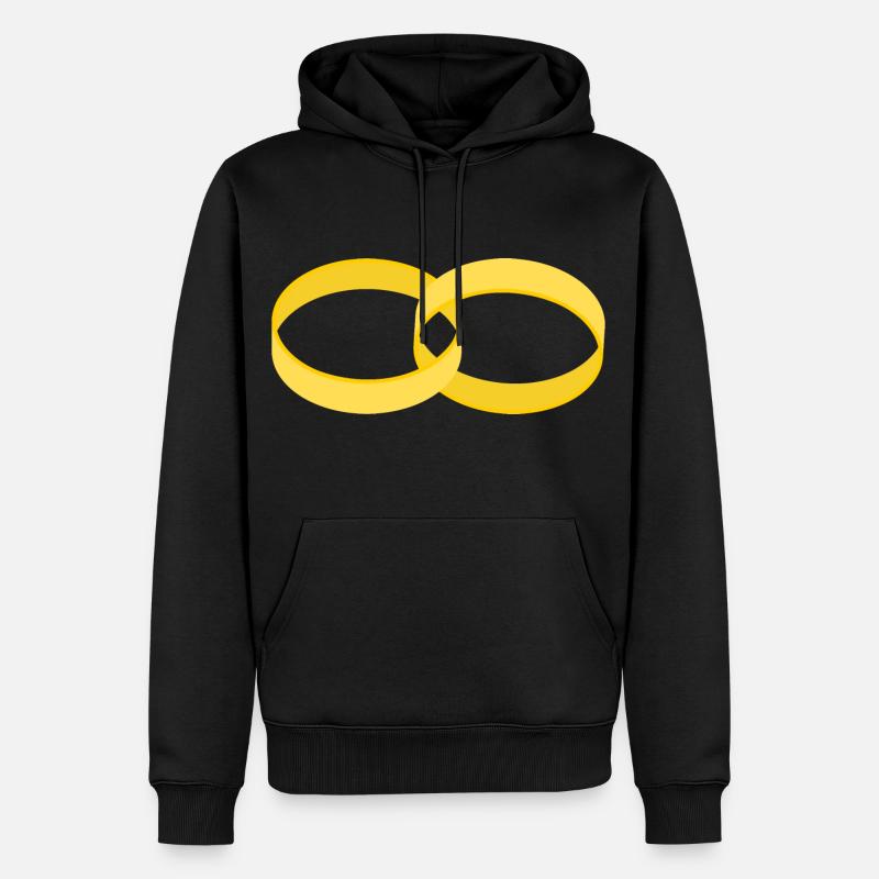 Hochzeitsringe - Männer Premium Bio Hoodie - Schwarz