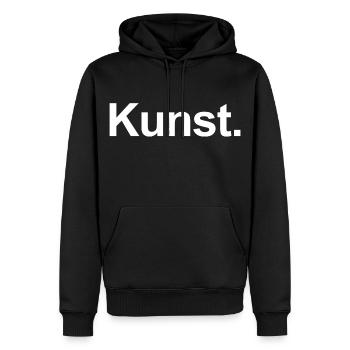 KUNST - Männer Premium Bio Hoodie - Schwarz - Vorne - Nico (187cm)