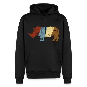 rhinocéros - Sweat à capuche Premium bio Homme - noir - Devant - Nico (187cm)