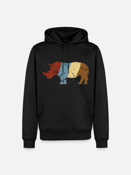 rhino - Men’s Premium Organic Hoodie - black