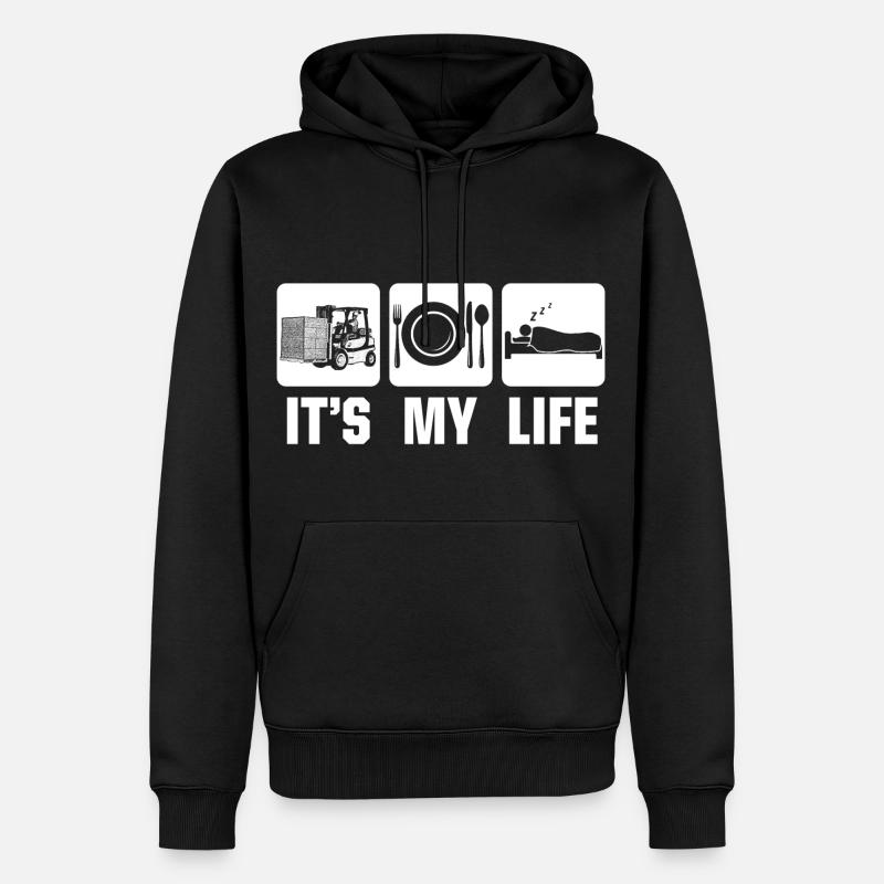 caristes - c'est ma vie - Sweat à capuche Premium bio Homme - noir