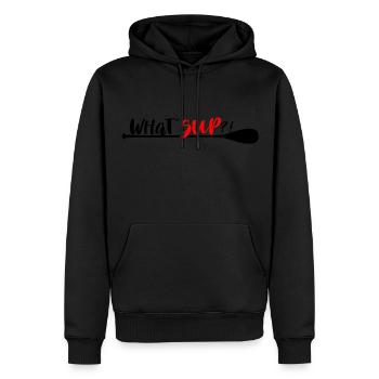 What´SUP Stand Up Paddle Enthusiast? - Männer Premium Bio Hoodie - Schwarz - Vorne - Nico (187cm)