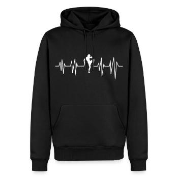 Muay Thai - Sweat à capuche Premium bio Homme - noir - Devant - Nico (187cm)
