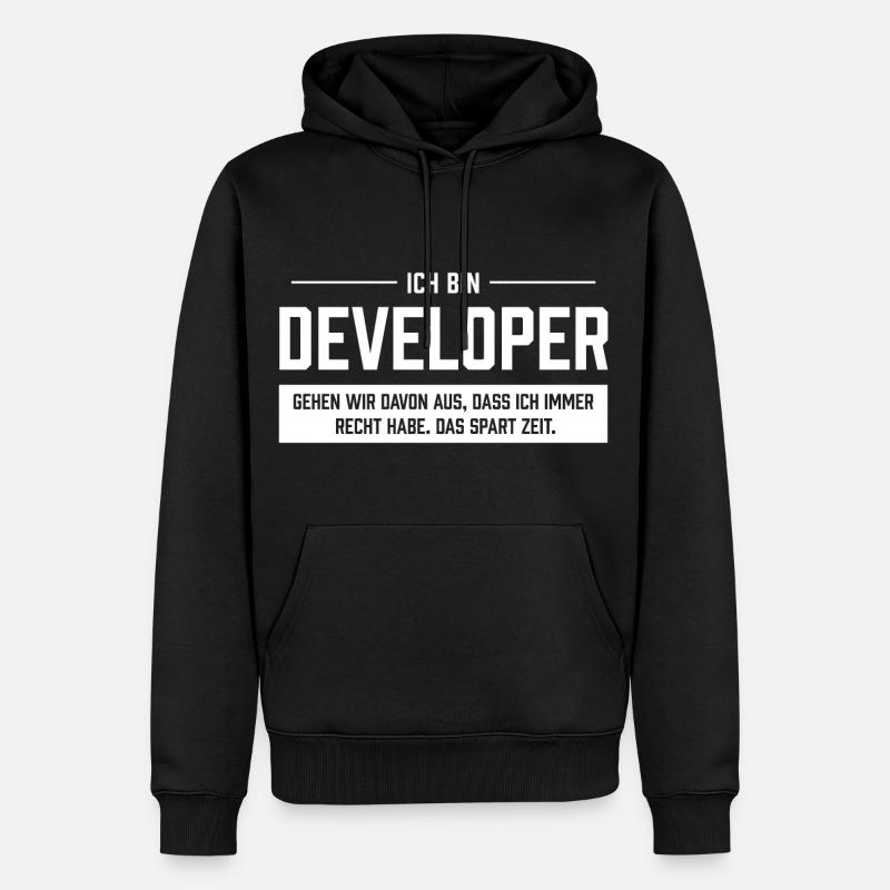 Ich bin Developer - Männer Premium Bio Hoodie - Schwarz
