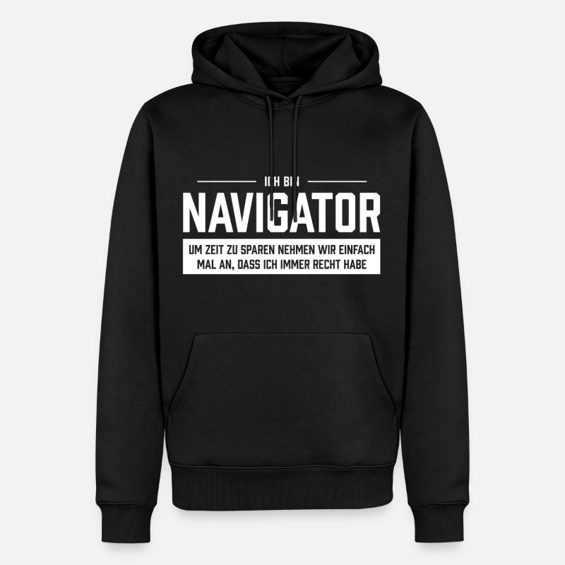Ich bin Navigator - Männer Premium Bio Hoodie - Schwarz