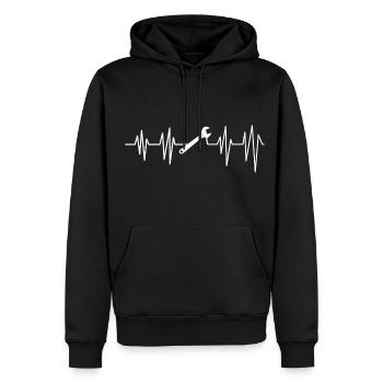 Artisans et visseuses amateurs - Sweat à capuche Premium bio Homme - noir - Devant - Nico (187cm)