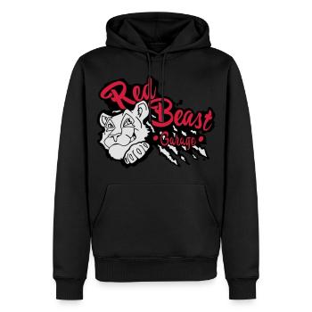 Red Beast Garage - Sweat à capuche Premium bio Homme - noir - Devant - Nico (187cm)