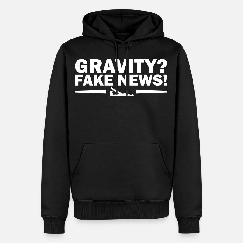 Gravity cadeau de planeur drôle - Sweat à capuche Premium bio Homme - noir