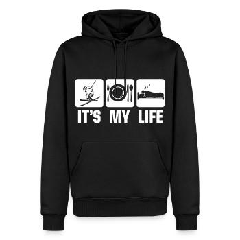 Ski is my life - Men’s Premium Organic Hoodie - black - Front - Nico (187cm)