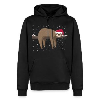 Sloth Christmas - Men’s Premium Organic Hoodie - black - Front - Nico (187cm)