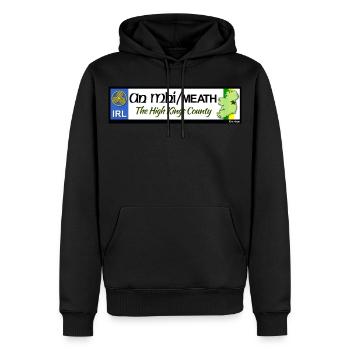 CO. MEATH, IRELAND: licence plate tag style decal - Men’s Premium Organic Hoodie - black - Front - Nico (187cm)