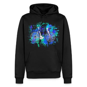 Fahrrad Radfahrer Fahrradfahren Bike Rad Geschenk - Männer Premium Bio Hoodie - Schwarz - Vorne - Nico (187cm)