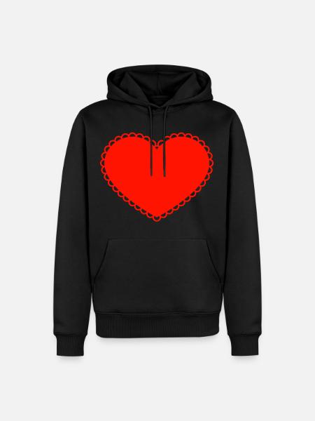 Herz - Männer Premium Bio Hoodie - Schwarz